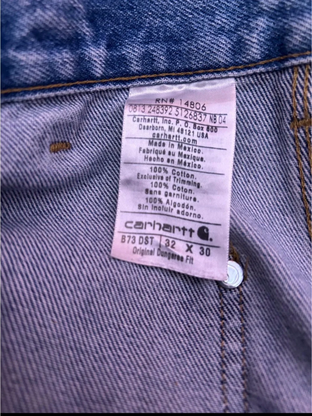 Carhartt Light Blue Relaxed Fit Carpenter Jeans